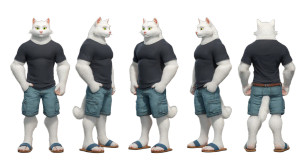 Anthropomorphic Cat Father Vinyl Car Decal Sticker – Waterproof & UV-Resistant 