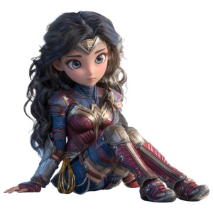 Chibi Wonder Woman V2 Vinyl Car Decal Sticker – Waterproof & UV-Resistant 