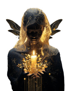 Radiant Divine Being Vinyl Car Decal Sticker – Waterproof & UV-Resistant 