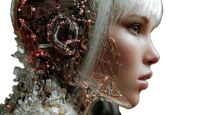 Beautiful Cyborg Woman V2 Vinyl Car Decal Sticker – Waterproof & UV-Resistant 