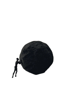 Sisyphus Silhouette Struggle Vinyl Car Decal Sticker – Waterproof & UV-Resistant 