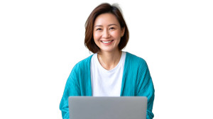 Smiling Asian Woman V22 Vinyl Car Decal Sticker – Waterproof & UV-Resistant 