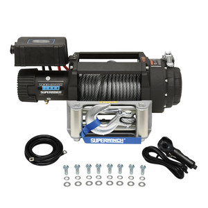 Superwinch Tiger Shark Winch | 18000 Pound Line Pull Capacity | 85 Foot Wire Rope | Heavy-Duty Vehicle Recovery Superwinch Tiger Shark Winch | 18000 Pound Line Pull Capacity | 85 Foot Wire Rope | Heavy-Duty Vehicle Recovery