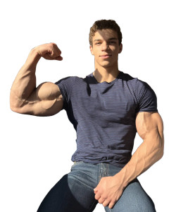 Muscular Young Man V8 Vinyl Car Decal Sticker – Waterproof & UV-Resistant 