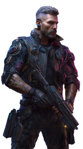 Cyberpunk Mercenary Leader Vinyl Car Decal Sticker – Waterproof & UV-Resistant 