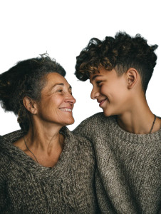 Grandmother And Grandson V2 Vinyl Car Decal Sticker – Waterproof & UV-Resistant 