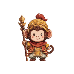 Wukong Chibi Vinyl Car Decal Sticker – Waterproof & UV-Resistant 