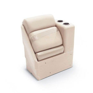 Taylor Made Boat Seat | Platinum Series Lounge Seat | Beige, Premium Marine Grade Materials, Mildew Resistant, With Storage & Cup Holders