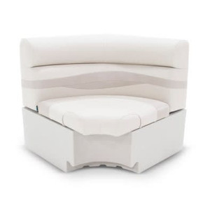 Taylor Made Platinum Series Boat Seat | Champagne Lounge Seat Square Corner | Rotational Poly Frame UV-Resistant Vinyl Foam | Stainless Steel Mounting Fasteners