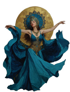 Egyptian Goddess Dance Vinyl Car Decal Sticker – Waterproof & UV-Resistant 