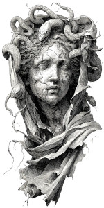 Medusa Portrait V28 Vinyl Car Decal Sticker – Waterproof & UV-Resistant 