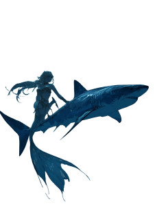 Shark With Mermaid Vinyl Car Decal Sticker – Waterproof & UV-Resistant 