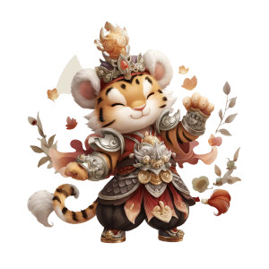 Cute Tiger Costume Vinyl Car Decal Sticker – Waterproof & UV-Resistant 