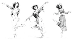 Dancing Woman Sketch Vinyl Car Decal Sticker – Waterproof & UV-Resistant 