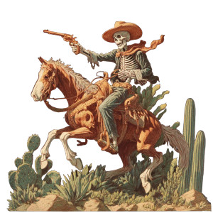 Skeleton Cowboy Ride Vinyl Car Decal Sticker – Waterproof & UV-Resistant Skeleton Cowboy Ride Vinyl Car Decal Sticker – Waterproof & UV-Resistant