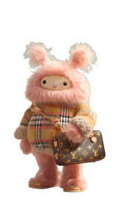 Pink Labubu Plush Vinyl Car Decal Sticker – Waterproof & UV-Resistant 