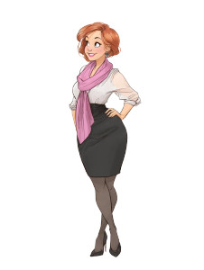 Cartoon Redhead Woman Vinyl Car Decal Sticker – Waterproof & UV-Resistant 