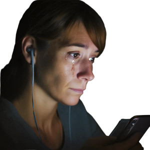 Sad French Woman Vinyl Car Decal Sticker – Waterproof & UV-Resistant 