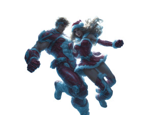 Santa Superhero Duo Vinyl Car Decal Sticker – Waterproof & UV-Resistant Santa Superhero Duo Vinyl Car Decal Sticker – Waterproof & UV-Resistant