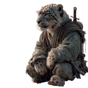Snow Leopard Monk Vinyl Car Decal Sticker – Waterproof & UV-Resistant 
