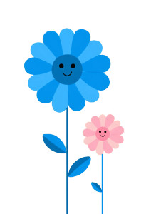Smiling Blue Flower Vinyl Car Decal Sticker – Waterproof & UV-Resistant 
