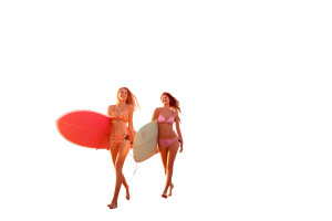 Surfing Sunset Stroll Vinyl Car Decal Sticker – Waterproof & UV-Resistant 