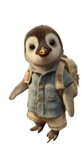 Fluffy Baby Penguin V6 Vinyl Car Decal Sticker – Waterproof & UV-Resistant 