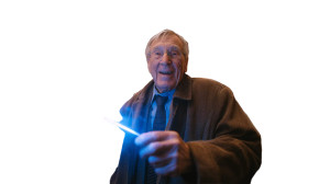 Elderly Man Sparkler Vinyl Car Decal Sticker – Waterproof & UV-Resistant 