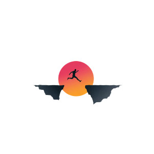 Jumping Person Logo Vinyl Car Decal Sticker – Waterproof & UV-Resistant 