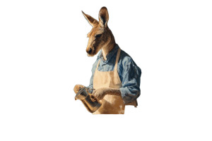 Kangaroo Barista Vinyl Car Decal Sticker – Waterproof & UV-Resistant 