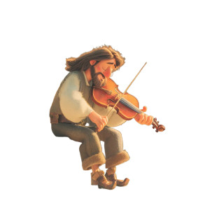 Jesus Playing Violin Vinyl Car Decal Sticker – Waterproof & UV-Resistant 