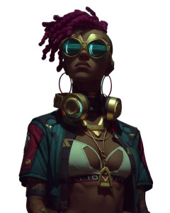 Futuristic Dj Woman V2 Vinyl Car Decal Sticker – Waterproof & UV-Resistant 