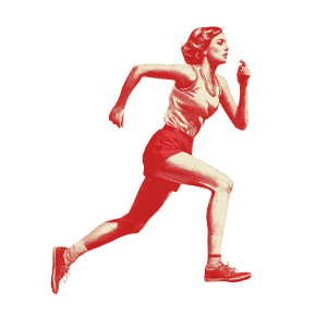 Vintage Athlete Woman Vinyl Car Decal Sticker – Waterproof & UV-Resistant 