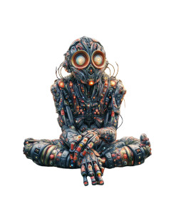 Lonely Rusted Robot Vinyl Car Decal Sticker – Waterproof & UV-Resistant 