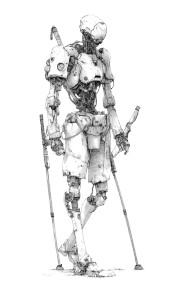 Cybernetic Warrior Sketch Vinyl Car Decal Sticker – Waterproof & UV-Resistant 