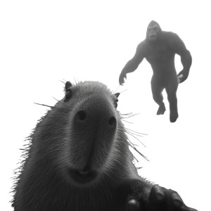 Scared Capybara Selfie Vinyl Car Decal Sticker – Waterproof & UV-Resistant 