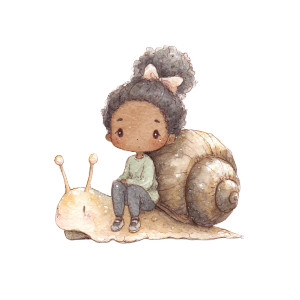 Chibi Girl On Snail Vinyl Car Decal Sticker – Waterproof & UV-Resistant 