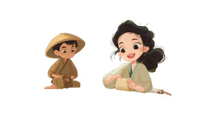 Vietnamese Sewing Scene Vinyl Car Decal Sticker – Waterproof & UV-Resistant 