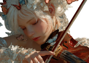 Enchanted Violinist V2 Vinyl Car Decal Sticker – Waterproof & UV-Resistant 