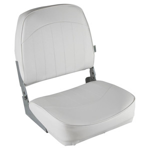 WISE Seating Boat Seat | Standard Series Low Back Fishing Seat, Foldable, Marine Grade Vinyl, Aluminum Hinges