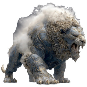 Gigantic Mythological Lion Vinyl Car Decal Sticker – Waterproof & UV-Resistant 