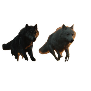 Running Wolves Sunset Vinyl Car Decal Sticker – Waterproof & UV-Resistant 