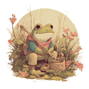 Frog Shopkeeper Vinyl Car Decal Sticker – Waterproof & UV-Resistant 