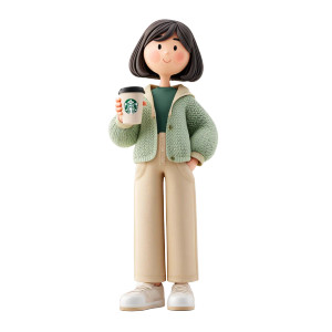 Smiling Barista Icon Vinyl Car Decal Sticker – Waterproof & UV-Resistant 