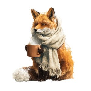 Fox With Scarf Vinyl Car Decal Sticker – Waterproof & UV-Resistant 