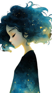 Galaxy Hair Girl Vinyl Car Decal Sticker – Waterproof & UV-Resistant 