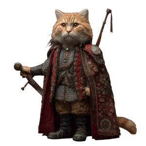 Knightly Ginger Cat Vinyl Car Decal Sticker – Waterproof & UV-Resistant 