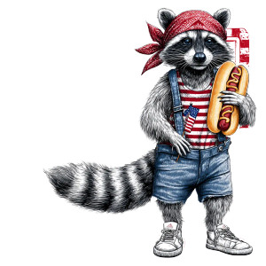 Patriotic Raccoon Design V2 Vinyl Car Decal Sticker – Waterproof & UV-Resistant 