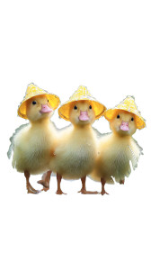Yellow Ducklings Rain Vinyl Car Decal Sticker – Waterproof & UV-Resistant 