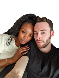 Casual Couple Photo Vinyl Car Decal Sticker – Waterproof & UV-Resistant 